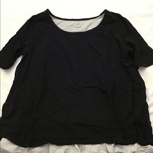GAP Maternity Black Layered Nursing Shortsleeved Top